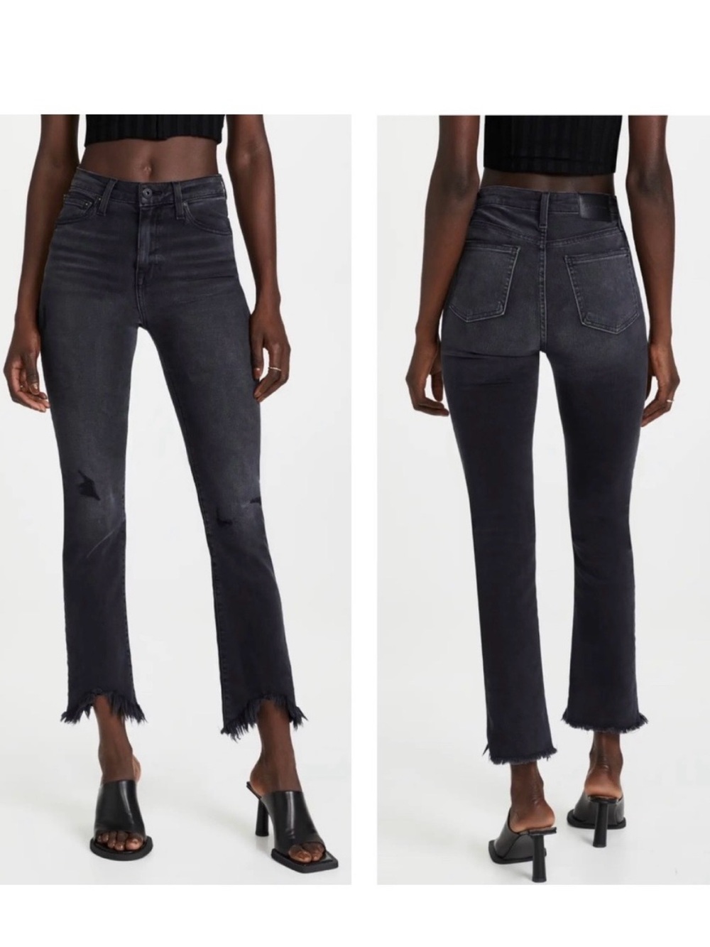 💎 Jonathan Simkhai Standard River High Rise Straight Leg Charcoal Gray Jeans- 30